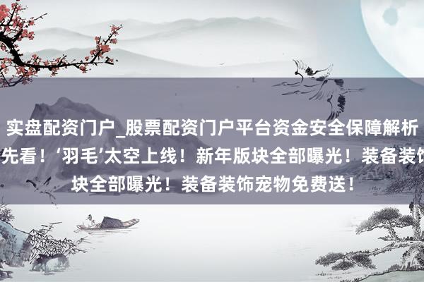 实盘配资门户_股票配资门户平台资金安全保障解析 dnf手游：抢先看！‘羽毛’太空上线！新年版块全部曝光！装备装饰宠物免费送！